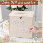 BreezeHug 10" Light Beige Acrylic Wedding Card Box with Lock & DIY Letters - Image 5