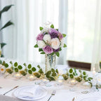 BLOSMON Fake Flowers Ball Centerpiece for Wedding Table, 2 Pcs, Lilac White - Image 3