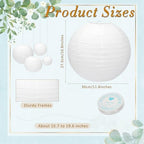 24 Packs White Paper Lanterns 12 Inch Chinese Japanese Hanging Paper Lanterns Lamp Round with Clear Fishing Line DIY Table Centerpiece Decoration for Wedding Birthday Party Baby Shower Indoor Outdoor - Image 2
