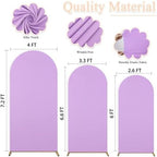 7.2ft 6.6ft 6ft Arch Covers Lavender Wedding Arch Cover Set of 3 Balloon Arch Spandex Cover Purple Arch Backdrop Cover Round Top Chiara Backdrop Cover for Happy Birthday Party Arch Decoration - Image 3