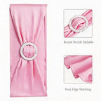 Spandex Pink Chair Sashes 100 Pack Wedding Chair Bows Bands Silver Buckles - Image 4