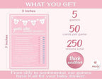 Party Hearty Baby Shower 5 Game Pack, Premium Thick Cardstock - Pink - Image 2