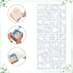 150Pcs Baby Shower Games Kit, 52 Blank Wooden Baby Shower Blocks 24 Acrylic Paint Marker 1 Wooden Sign 1 Storage Box and 72 Templates for Baby Shower Decorations - Image 6