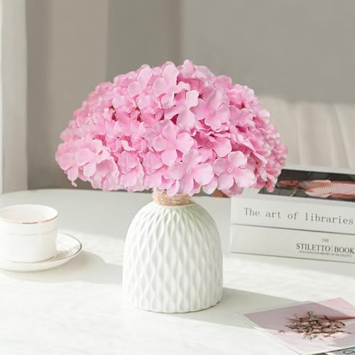 65Pcs Pink Hydrangea Artificial Flowers Bulk，Realistic Silk Fake Flowers with Stems，Faux Hydrangea Flowers for Wedding Home Decor Centerpieces Living Room Garden Party Baby Shower Decoration - Image 4