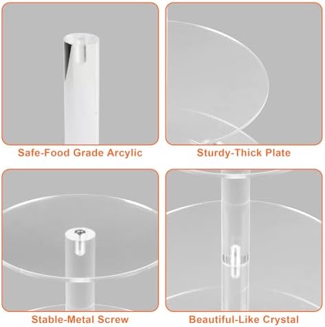 YestBuy Large Cupcake Stand,6 Tier Cupcake Tower, Round Cupcake Holder for 80 cupcakes, Clear Acrylic Cupcake Display Stand for Parties Events Gatherings and Dessert Table - Image 6