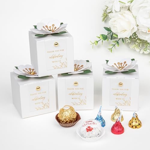 FEIYI 20 PCS Favor Boxes, White, 2.55x2.55x2.55 - Image 4