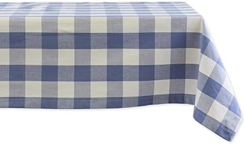 DII Buffalo Check Collection, Classic Farmhouse Tablecloth, 60 x 104, Stonewash Blue by DII