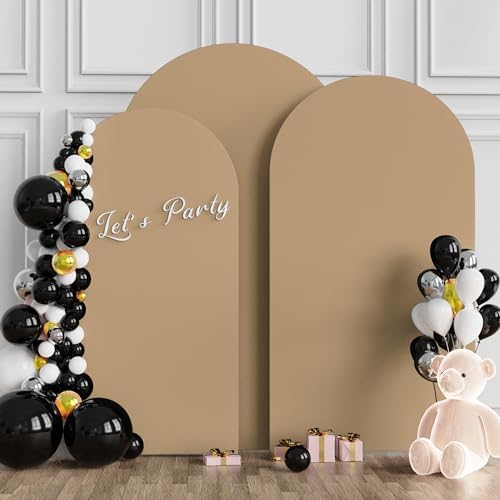 Wokceer Arch Backdrop Cover Khaki Arch Covers Stretchy 7.2FT,6.6FT,6FT - Image 3