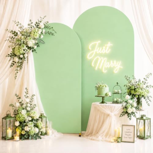 2 Pack Arch Backdrop Stand and Cover Set (7.2FT/6FT), Balloon Arch Stand - Image 2