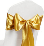 Gold Chair Sashes 50 Pack, Gold Sashes for Chairs Covers for Christmas Wedding Party Decor, Satin Chair Bows for Reception Ceremony Birthday Decoration by MAGTOWNE