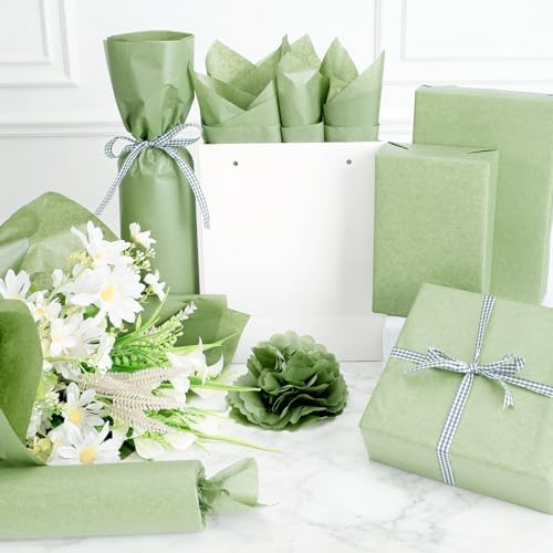 500 Sheets Sage Green Tissue Paper Bulk, 14'' x 20'' Solid Color Wrapping Tissue Paper for Home Party Bridal Shower Baby Shower Gift Wrapping Supplies (Sage Green) - Image 7
