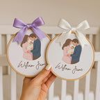 Embroidery Baby Name Sign, Personalized Welcome Baby Hoop Sign with Bow, Custom Baby Name Sign for Hospital, Infant Baby Shower Gifts New Parents (11) - Image 3