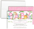 Custom Baby Shower Invites Pink Watercolor Jungle Invitations 20 5x7 Custom Personalized Watercolor Safari Jungle Invitations With Envelopes - Unique Girl Watercolor Safari Jungle Baby Shower Cards by AmandaCreation