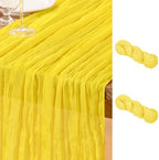 DeZerlor Lemon Yellow Cheesecloth Table Runners 2 Pack Summer Boho Runners by DeZerlor