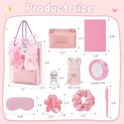 55-Piece Baby Shower Game Winner Prize Set, Including Hair Ties, Eye Mask, Makeup Bag and Gift Bag, Suitable for Baby Shower Game Prizes, Weddings and Bridal Shower Gifts (PINK) - Image 3