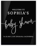 Andaz Press 16"x20" Black Acrylic Personalized Baby Shower Welcome Sign, Gender Neutral Large Custom Sign for Easel Stand, Modern Baby Shower Decorations by AndazPress