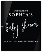 Andaz Press 16"x20" Black Acrylic Personalized Baby Shower Welcome Sign, Gender Neutral Large Custom Sign for Easel Stand, Modern Baby Shower Decorations by AndazPress