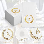 200 Pack Monogrammed Disposable Napkins Gold Foil Letter A Guest Napkins Initial Disposable Hand Paper Towels for Wedding Engagement Baby Shower Party Home Kitchen Bathroom Dinner Decorative Towels - Image 4