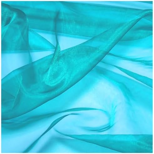 55 Yard Organza Fabric 44" Wide for Wedding Event Décor - Light Teal - Image 5