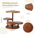 RattanView 7 Pcs Wooden Cupcake Stand Set with Cake Pedestal Trays,Brown - Image 3
