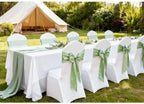 50 Pack Sage Green Satin Chair Bows, Sage Chair Ribbons for Wedding Decor - Image 3
