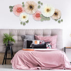 Lincia 80 Pcs Giant Tissue Paper Flowers with Artificial Eucalyptus Leaves, Large Paper Flower Decoration for Wall Tea Party Supplies Baby Shower Birthday Nursery Room Wedding(Elegant Color,19''/12'') - Image 6