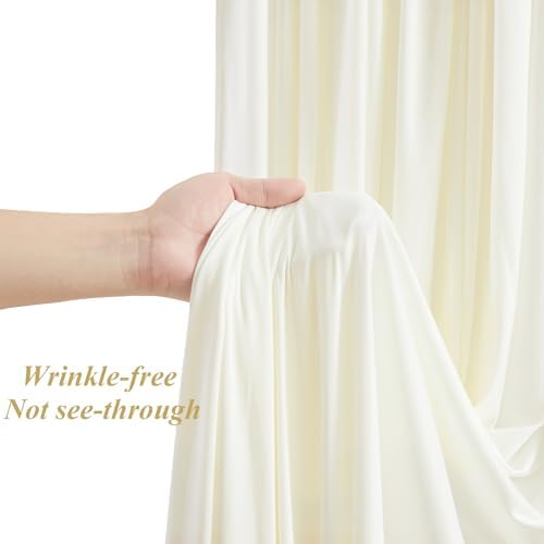 10x10ft Beige Backdrop Curtains with Lights Photo Drapes Wrinkle Free Fabric Backdrop Curtain for Wedding Birthday Party Baby Shower Bridal Shower Home Party Background Decorations - Image 5