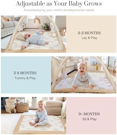 Mallify Washable Tummy Time Mat, Baby Play Gym with 6 Featured Toys and 12 Milestone Cards, Baby Gym for Infant & Toddler, Deluxe Larger Baby Play Mat, Baby Play Mats for Floor, Non Slip Mats - Image 3