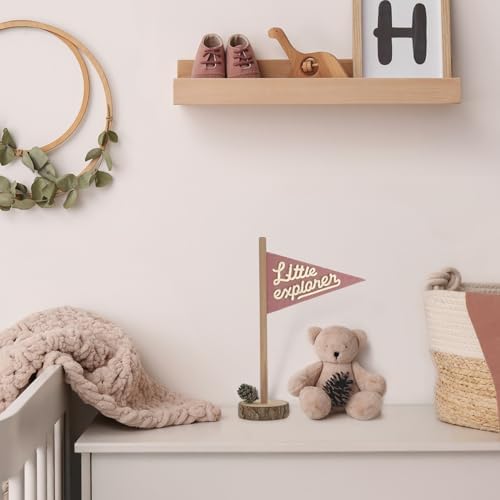 Baby Monthly Milestone Pennant Flag Signs | Natural Wood and Soft Felt | Baby First Year Photo Props, Nursery Decor, Newborn Birth Announcement, Baby Shower, Newborn Gift, Pregnancy Journey, Keepsake (Pink) - Image 6