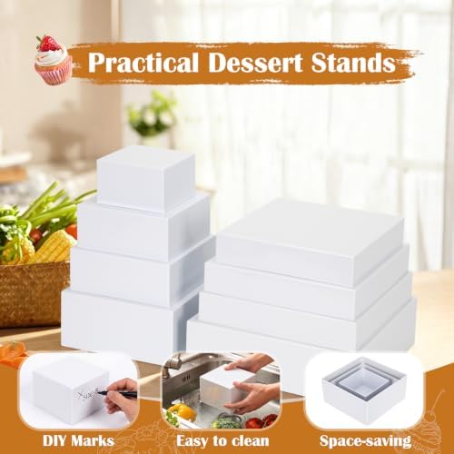 8 PCS Buffet Risers and Stands, Dessert Food Display for Buffet Table - Image 4
