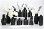 Mini Bud Vases As Wedding Centerpieces for Tables,Clear Bud Vases for Flowers,Small Flower Vases Suitable for Birthday Party,Anniversary,Wedding Reception,Baby Shower (Matt Black, 12PCS) by Unknown