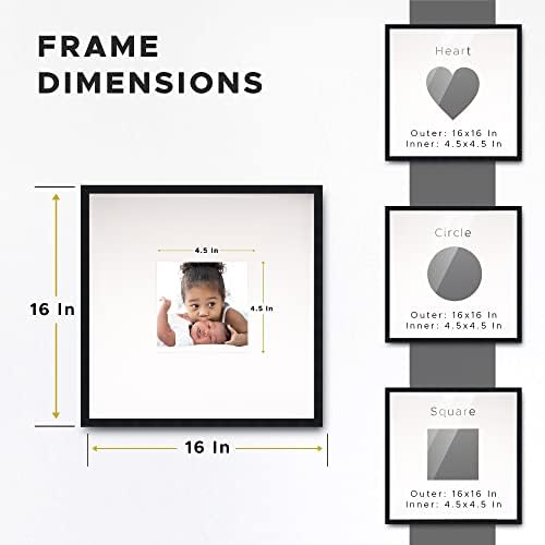 Poster Palooza 16x16 White Autograph & Signature Picture Frame With Yellow Square Opening Photo Mat for 5x5 Pictures - With Pens, UV Acrylic & Foamboard Backing - Image 3