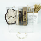 SHUMEI Clear Acrylic Suggestion Box with Pearl Handle and Heart Clasp, Portable Ballot Box for Wedding Cards, Elegant Display Box for Boutique Tips and Events - Image 2