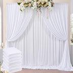 30 ft x 10 ft Wrinkle Free White Backdrop Curtain for Parties, Polyester Photo Backdrop Drapes 6 Panels 5x10ft Curtains for Weddings Birthday Party Photography Background Baby Shower by ENJOYYOURPARTY