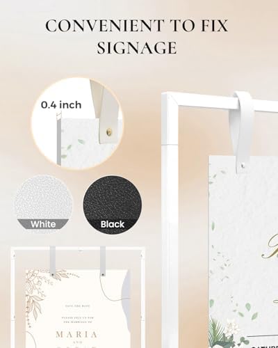 Wedding Sign Holder - Adjustable Welcome to Our Wedding Sign Stand Stand with 39 Premium Templates & Leather Straps,6PCS Screwdriver Set Tool Kit Heavy Duty Easel Stand for Sign Display Poster - Image 5