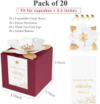 FEIYI 20 PCS Favor Boxes, Burgundy, 3.55x3.55x3.55 - Image 2