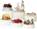 6 Pack Buffet Risers, Dessert Display Stands Foldable Food Stands for Display Party Risers for Buffet Table with Acrylic Plates for Party Table Dessert Catering Supplies Jewelry(White) by Unknown