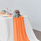 Pufogu 10 Pack 10Ft Orange Chiffon Table Runner Sheer 29x120 Inch - Image 6