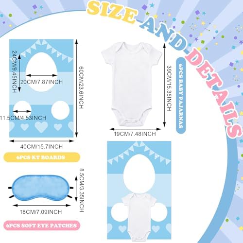 Shyyween 6 Sets Baby Shower Games Feed the Baby Blue Gender Reveal Game Kit - Image 2