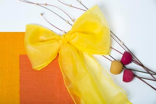 MDS Pack of 250 Organza Chair Sashes for Wedding & Event Décor – Yellow - Image 5