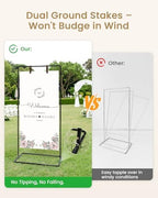 Wedding Welcome Sign Stand, Black Sign Holder, Includes Design Bundle - Image 3