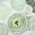 350 Pcs Sage Green Paper Plates and Napkins Disposable Tableware Serve 50 - Image 3