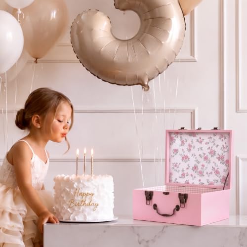 SiliFine Pink Keepsake Box for Baby, Wooden Memory Storage for Newborns - Image 6
