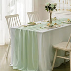 Sheer Chiffon Table Runner 35x120 Inches, Green 12 Pack - Image 5