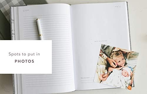 Promptly Journals, A Complete Childhood History: From Pregnancy to 18 Years Old (Grey, Linen) | Baby Book and Pregnancy Journal | Baby Memory Book - Image 6