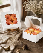 qiqee Bakery Box with Window 100packs 6x6x3 White Cookie Boxes Pastry Box for Wedding Favor Birthday ＆ Party - Image 6