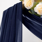 Sheer Gauze Wedding Arch Draping Fabric 29" x 20 FT 4 Panels Navy Blue - Image 2