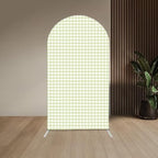 Light Green Plaids Arch Backdrop Cover 8FT Silly Goose Theme Gingham Arch Stand Cover for Baby Shower First Birthday Party Decorations by Aerdce