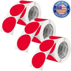 Perco Red Perforated Round Circle Dot Sticker 3-Inch Labels — 3 Rolls, 1,500 Stickers - Sale, Discount & Urgent Signage, Warning Labels, High Visibility - Made in USA by Perco