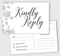 50 Blank RSVP Cards,RSVP Postcards No Envelopes Needed,Floral Print Response Card,RSVP for Wedding,Baby Shower,Bridal Shower by Inkdotpot